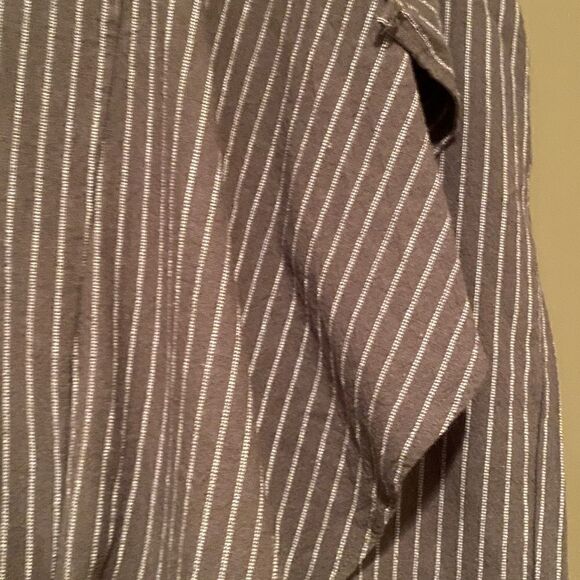 J Jill Miss Green Faux Wrap Skirt Size Medium Pin Stripes - Picture 5 of 9